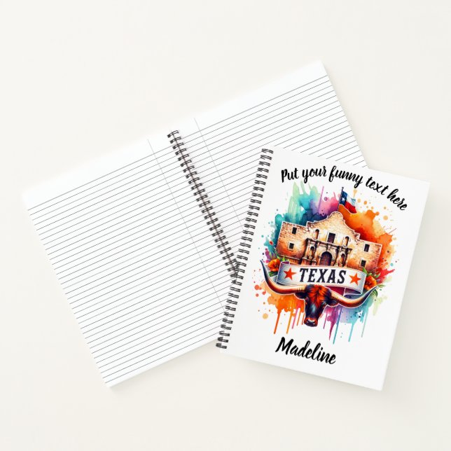 Carnet Texas hommage avec Alamo et longhorn (Intérieur)