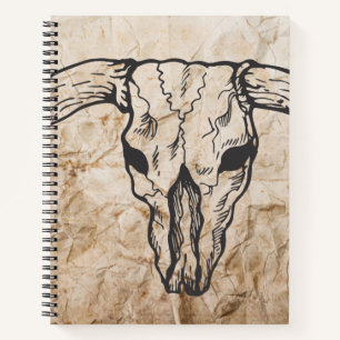 Carnet Texas Longhorn Bull Skull