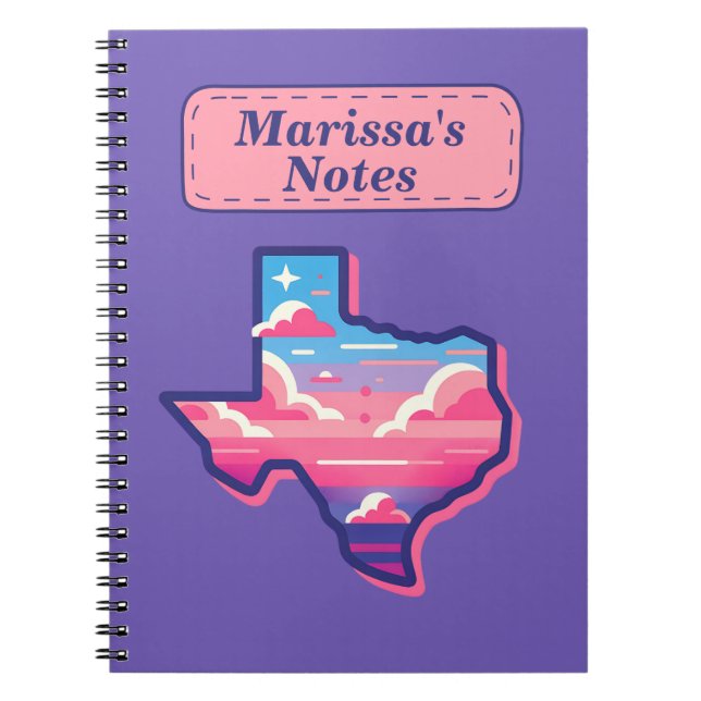 Carnet Texas Pink and Blue Cotton Candy Skies (Devant)