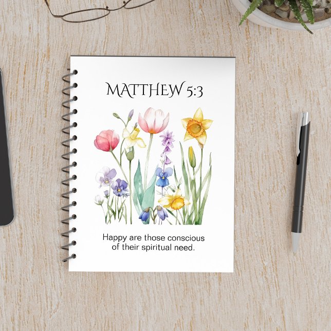 Carnet Texte de l'année JW 2026 avec fleurs aquarelles (Créateur téléchargé)