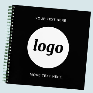 Carnet Texte de logo simple affaires promotionnel noir