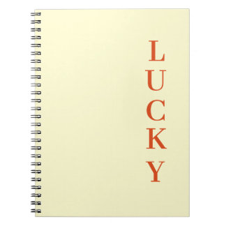 Carnet Texte de typographie LUCKY personnalisé