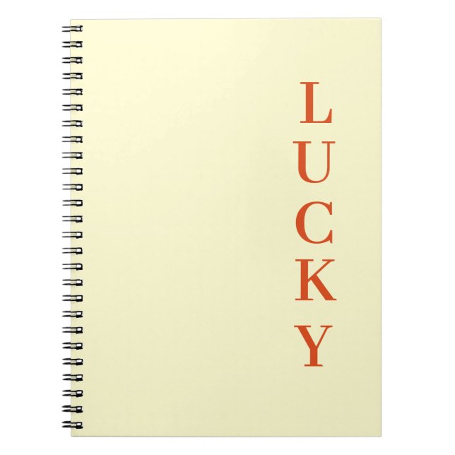 Carnet Texte de typographie LUCKY personnalisé  (Devant)