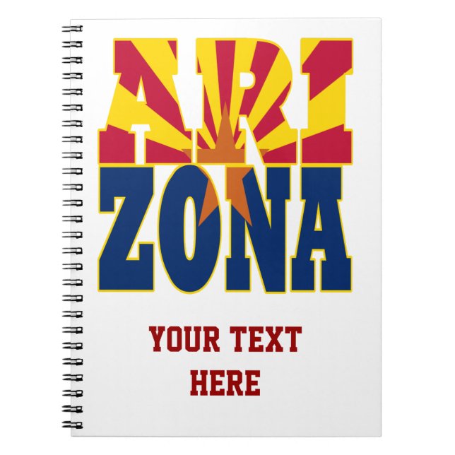 Carnet Texte du drapeau de l'état de l'Arizona (Devant)