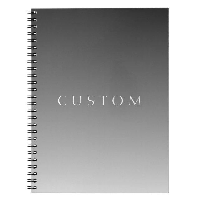 Carnet Texte élégant sur un dégradé ombré gris simple mod (Devant)