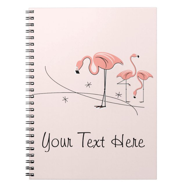 carnet texte Flamants roses rose trio 3 (Devant)