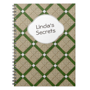 Carnet Texte gris vert diagonal en céramique de tuiles e