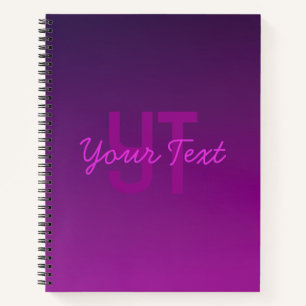 Carnet Texte Monogrammé Moderne Éditable & Ombre Violet 