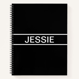 Carnet Texte personnalisable   Moderne Gras Noir & Blanc