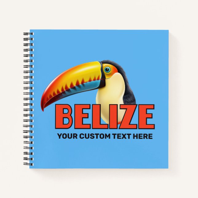 Carnet Texte personnalisé BELIZE Toucan (Devant)