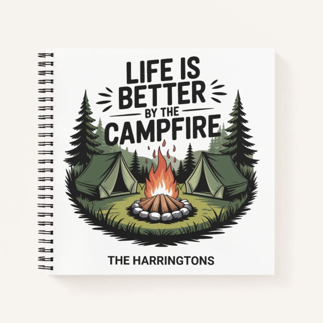 Carnet Texte personnalisé Camping (Devant)