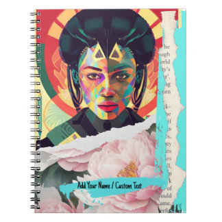 Carnet TEXTE PERSONNALISÉ - Collage de beauté géométrique