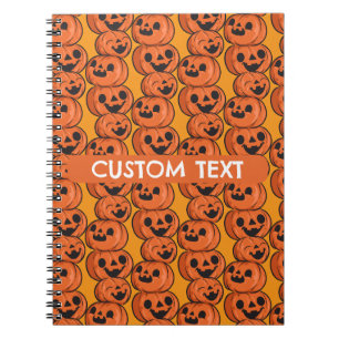 Carnet Texte personnalisé Halloween Citrouilles heureuses