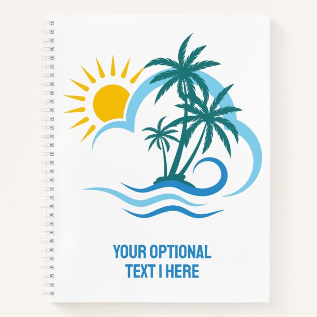Carnet Texte personnalisé Îles tropicales (Devant)