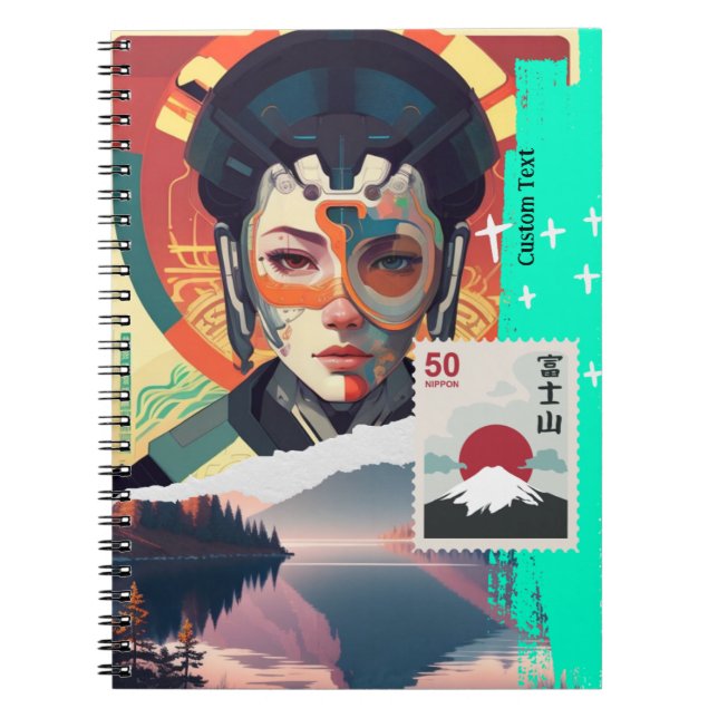 Carnet TEXTE PERSONNALISÉ - Image Ai : Cyborg chinois (Devant)