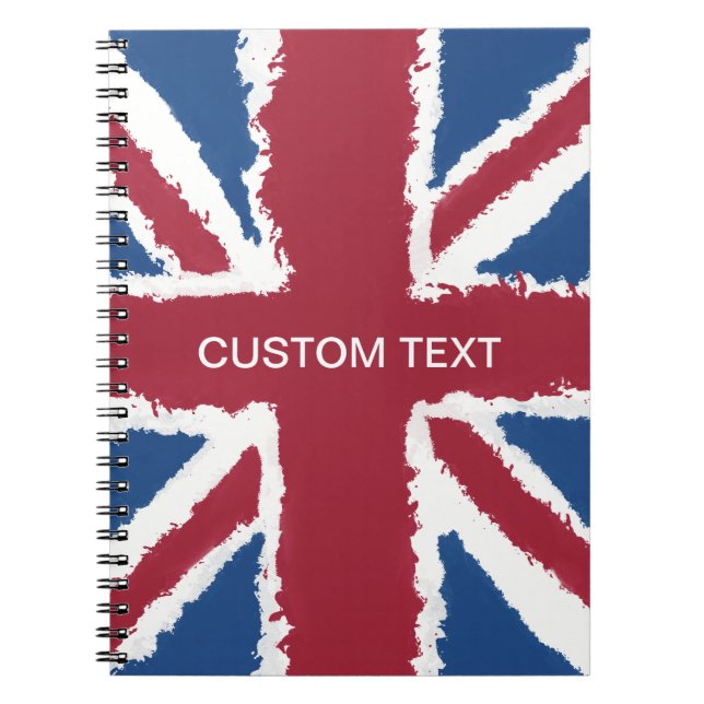 Carnet Texte personnalisé Union Jack Drapeau Art par Heva (Devant)