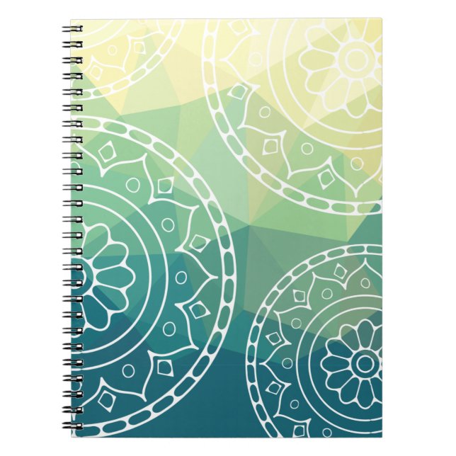 Carnet Texte personnalisé vert Mandala (Devant)