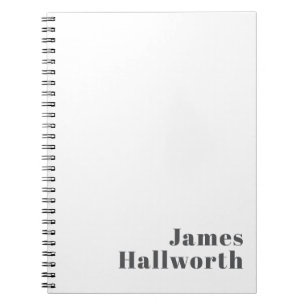 Carnet Texte rétro moderne élégant et modifiable Gris