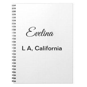 Carnet Texte simple minimal ajoutez votre nom lieu ville 