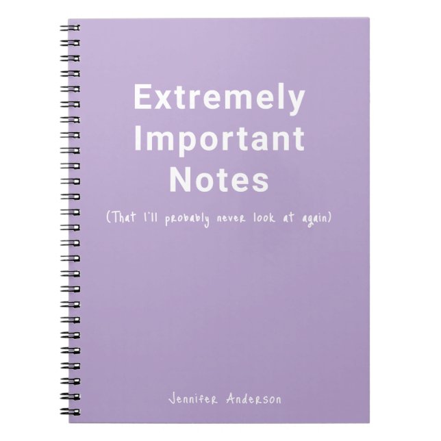 Carnet Texte Simple Notes importantes Pastel Purple (Devant)