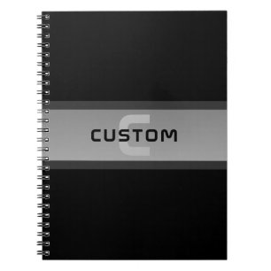 Carnet Texte superposé personnalisable moderne   Noir & G
