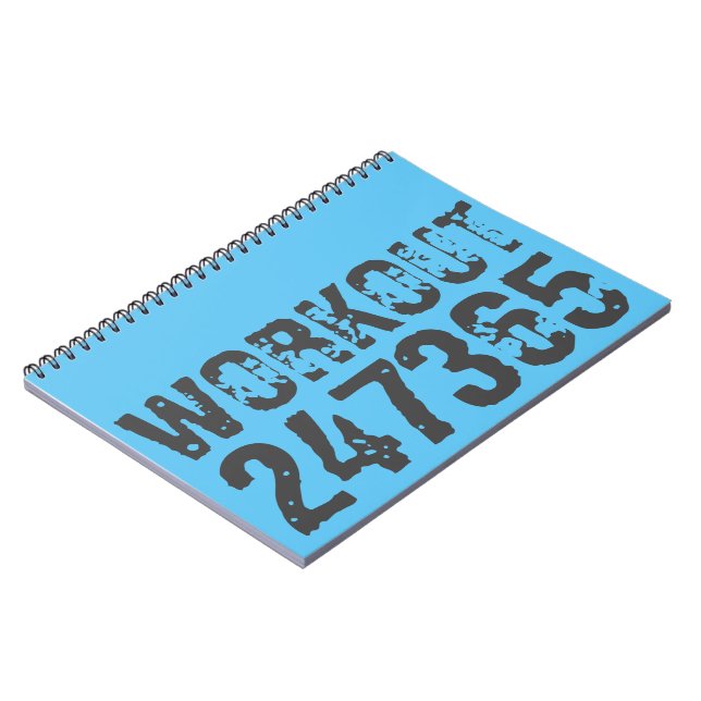 Carnet Texte usé et rayé Workout 247365 bleu (Côté gauche)