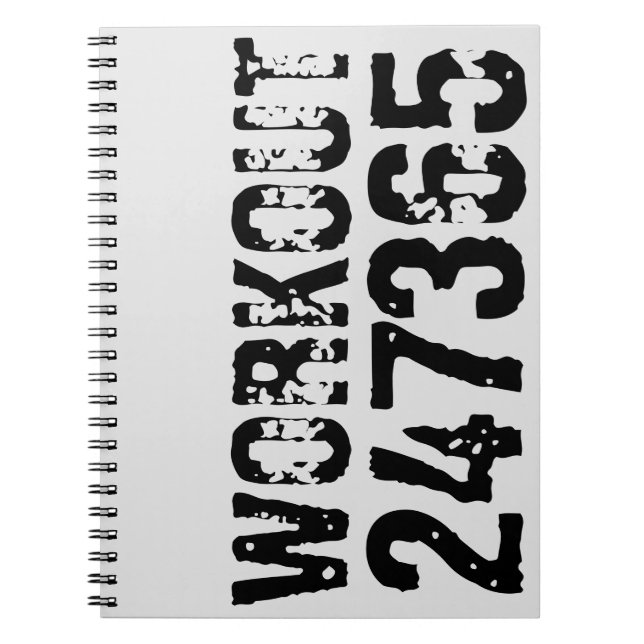 Carnet Texte usé et rayé Workout 247365 noir (Devant)