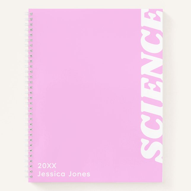 Carnet Texte Vertical Violet Minimaliste Matière Scolaire (Devant)