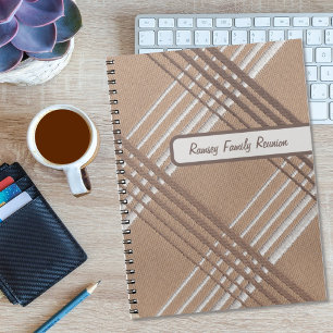 Carnet Textes Khaki Brown Plaid Imprimer Réunion de famil