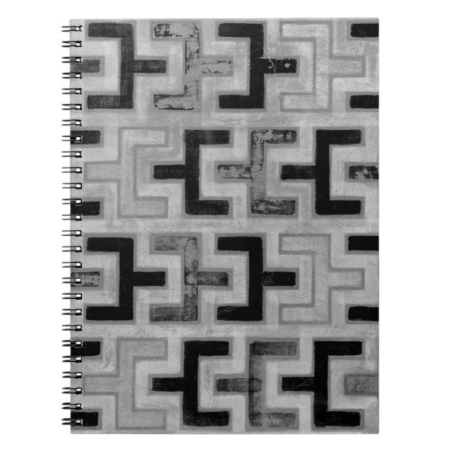 Carnet Textile de boue africain avec Motifs géométriques (Devant)