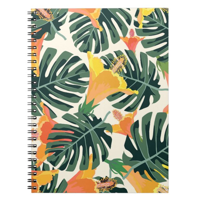 Carnet Textile Exotique Tropical Coloré (Devant)