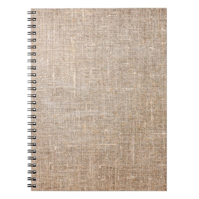 Carnet Textile jute texture tissu brun (Devant)