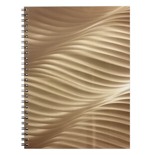 Carnet textile rayé Brown et blanc (Devant)