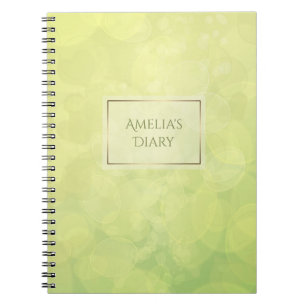 Carnet Texture abstraite de chaux de vert de bokeh. Nom