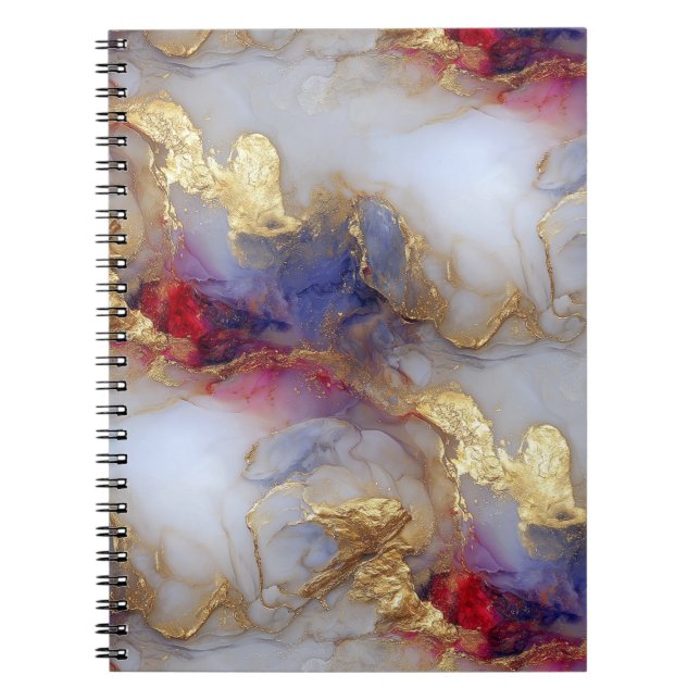 Carnet Texture abstraite d'encre alcoolique avec des acce (Devant)