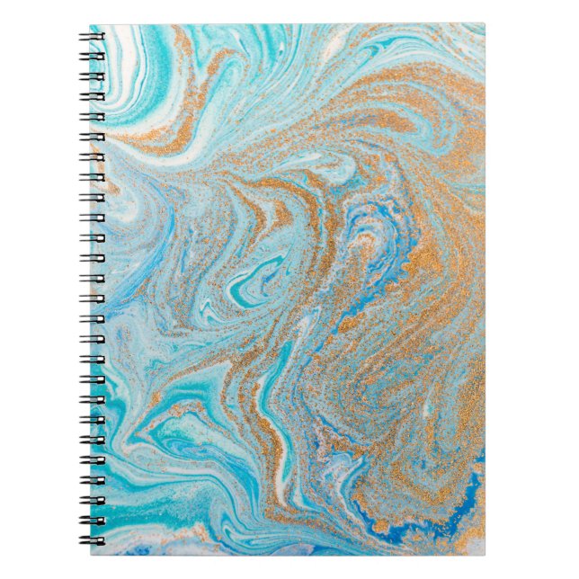 Carnet texture Abstraite en marbre bleu (Devant)