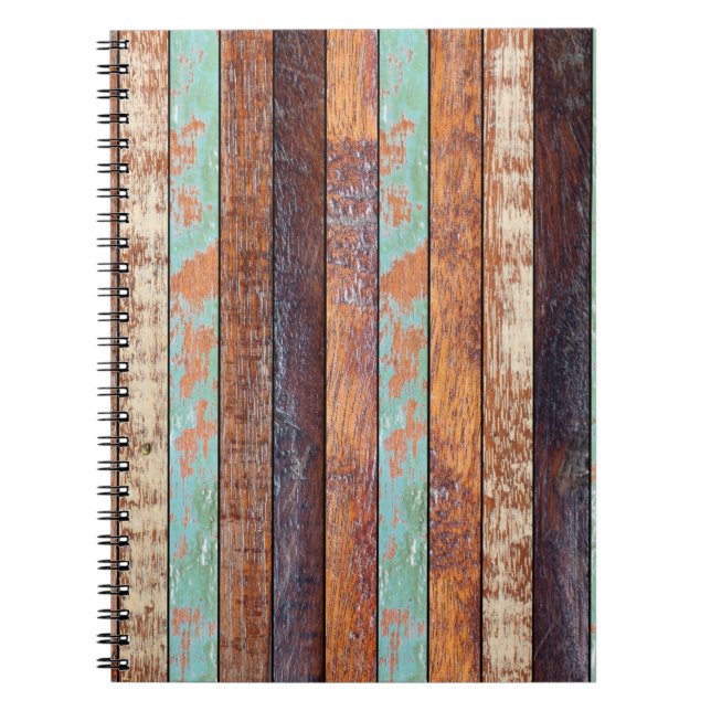Carnet texture arrière - plan en bois vertical vieilli (Devant)