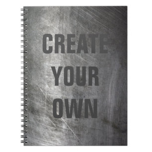 Carnet Texture balayée rayée en métal