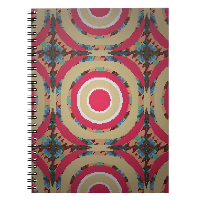Carnet Texture beige, rose et bleue. ornement Abstrait. H (Devant)