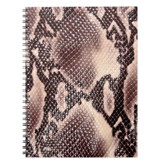 Carnet texture Brown en cuir de serpent (Devant)