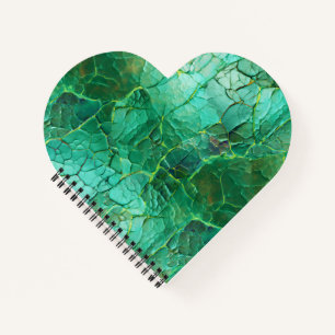 Carnet Texture craquée dans les tons vert et turquoise