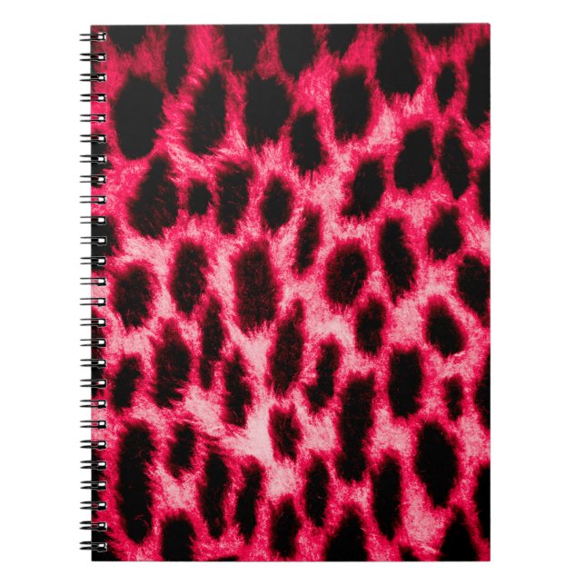 Carnet Texture cuir léopard aux couleurs noir et rouge (Devant)
