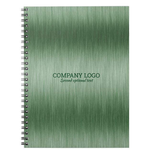 Carnet Texture d'aluminium brossé faux métallique vert (Devant)