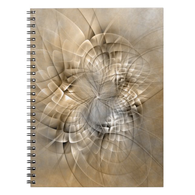 Carnet Texture d'art fractal moderne abstrait tons de ter (Devant)
