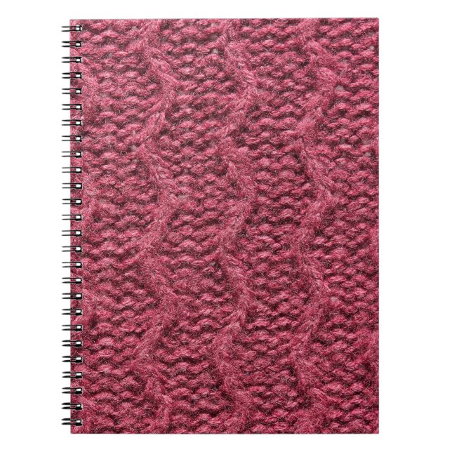 Carnet Texture de chandail en nappe, cerise pourpre. (Devant)