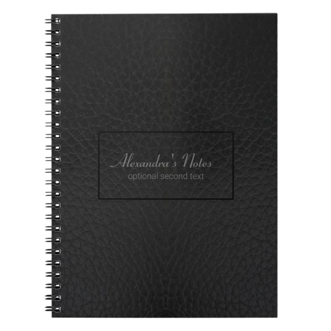 Carnet Texture de faux cuir noir vintage (Devant)