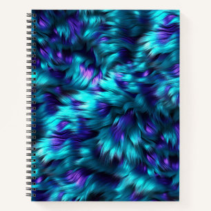 Carnet Texture de fourrure de monstre factice bleu et vio