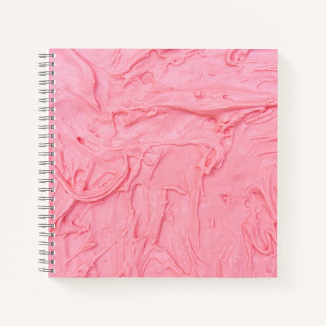 Carnet Texture de glace à la fraise rose (Devant)