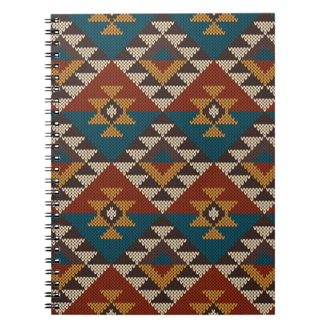 Carnet Texture de laine aztèque Tribal. (Devant)