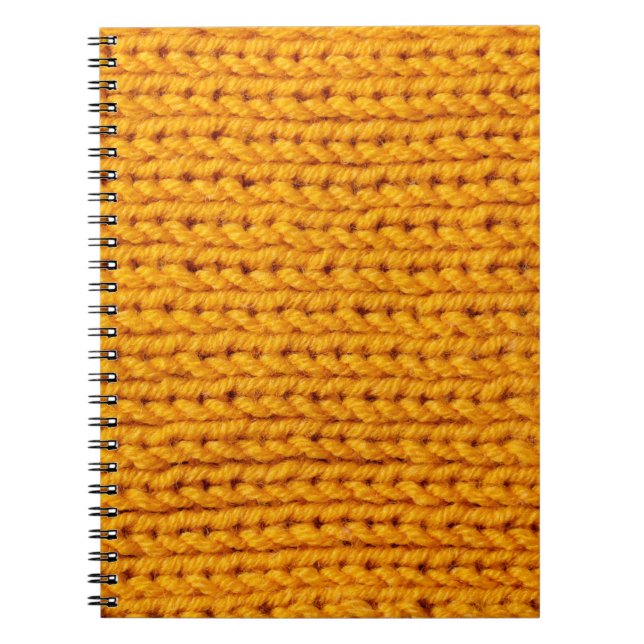 Carnet Texture de laine tricotée jaune arrière - plan mot (Devant)